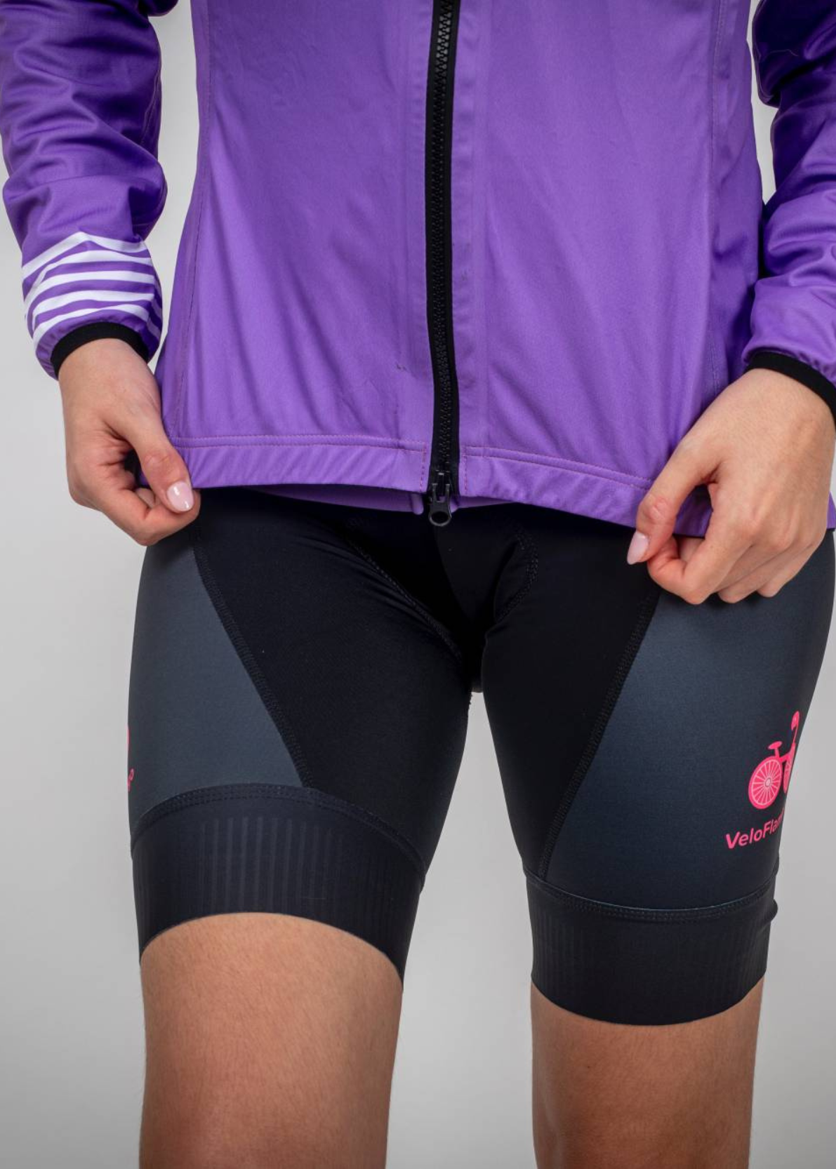 Hannah Waterproof Jacket - Stay Dry with Premium Rain Protection - purple with white cuff stripes