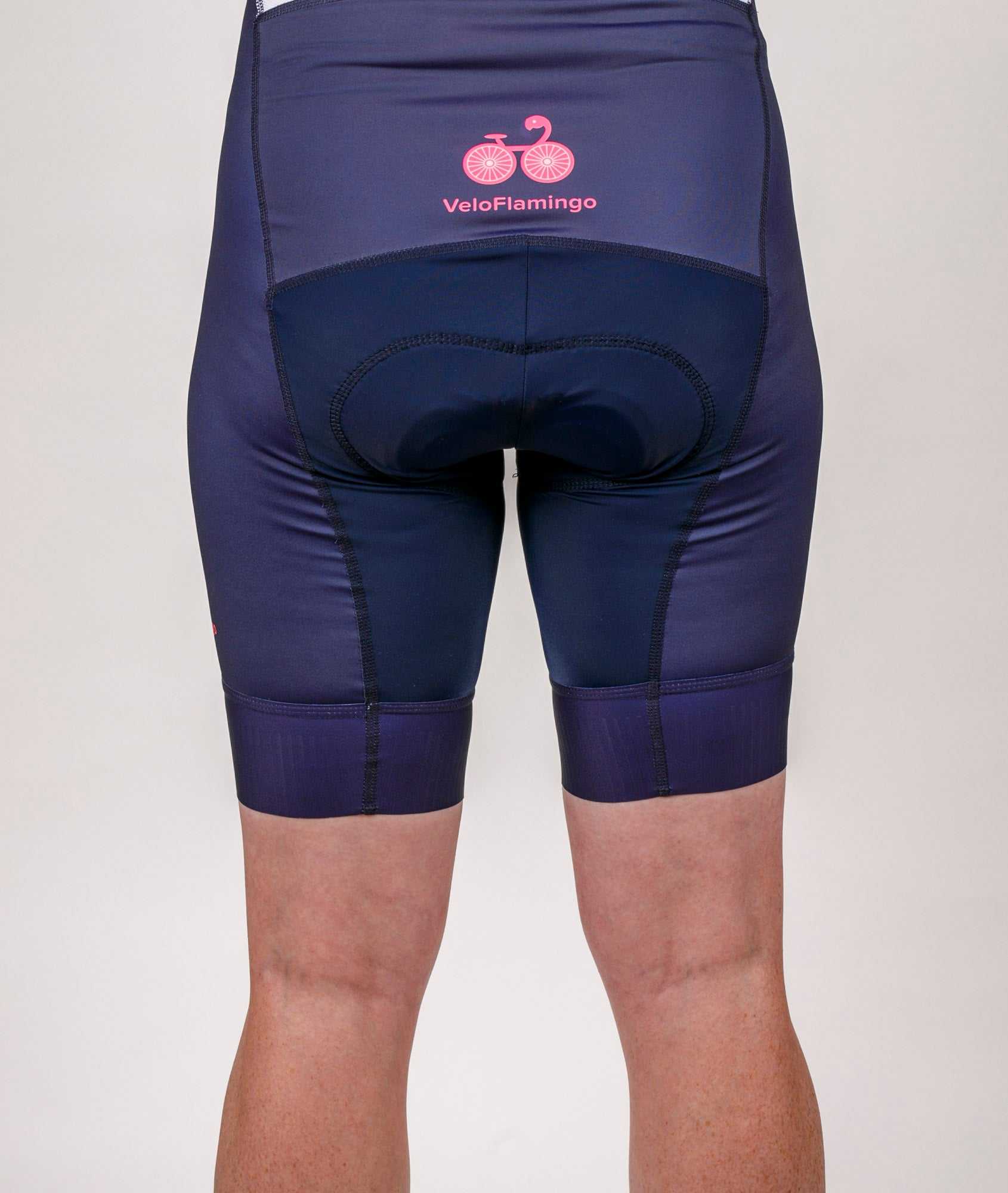 Navy Cycling Bib Shorts for Women – Comfort & Performance sorted - navy cycling bib shorts - rear view