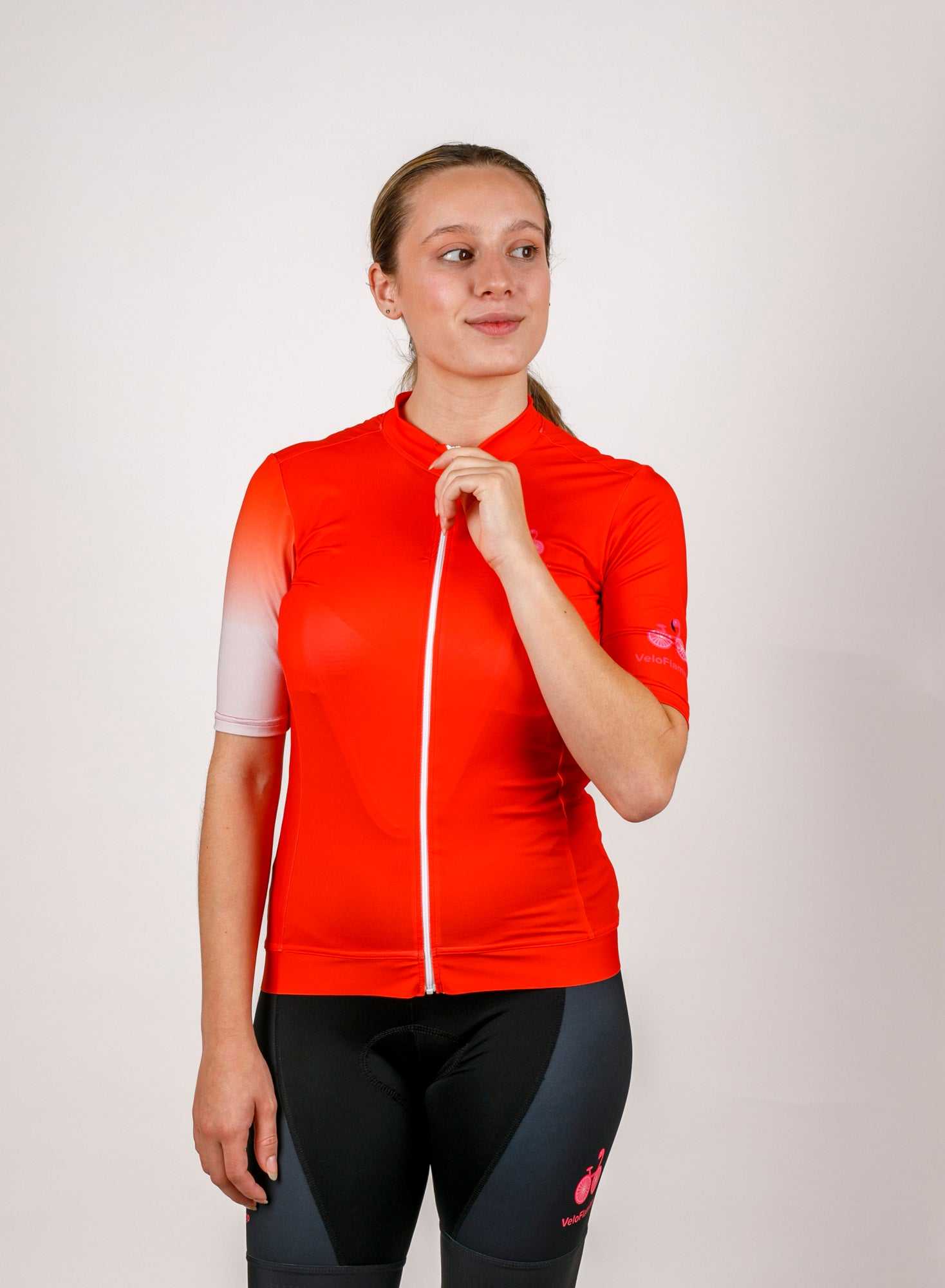 Orange Ombré Womens Cycling Jersey - Stylish Womens Specific Fit