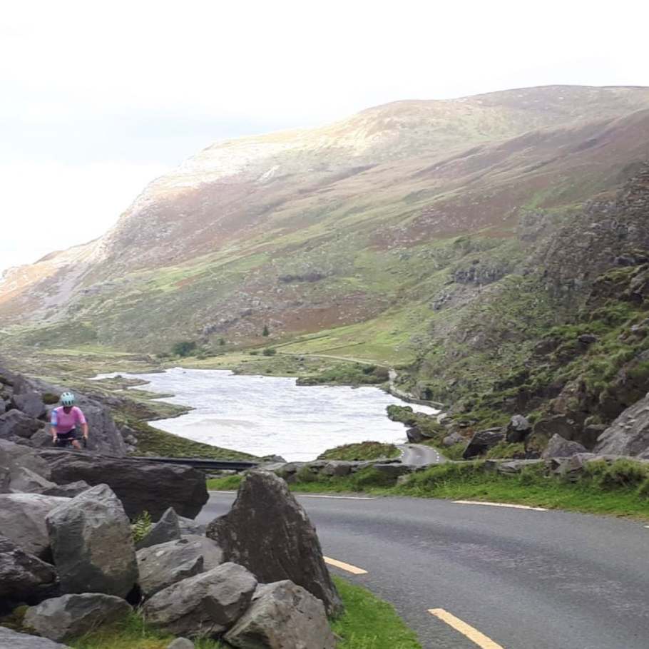 Cycling in the Gap of Dunloe in Co Kerry, Ireland